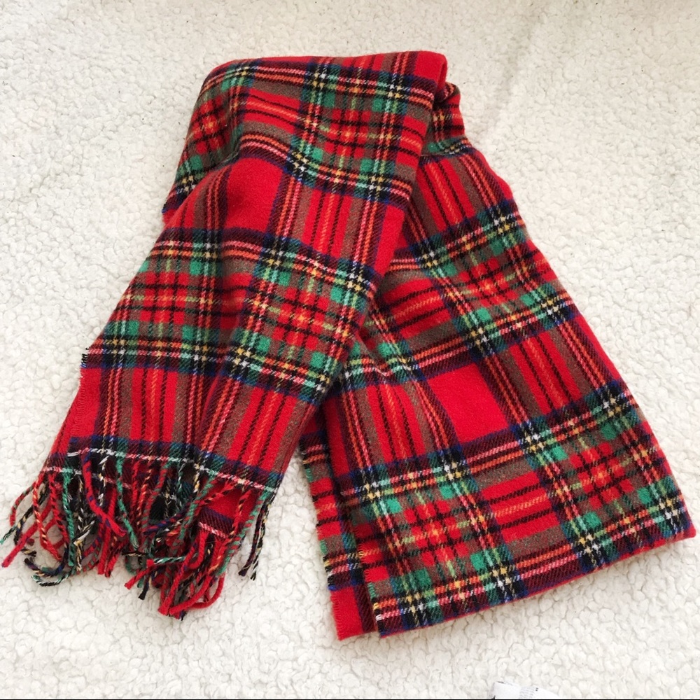 J Crew Red Plaid Scarf